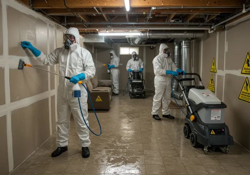 Basement Moisture Removal and Structural Drying process in Amite County, MS